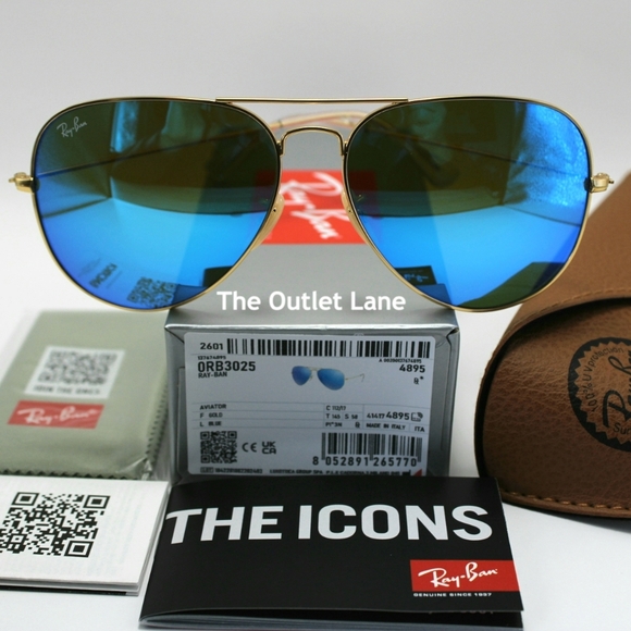 Model Display RayBan Aviator Blue Mirror RB3025 Reflective - Picture 2 of 16
